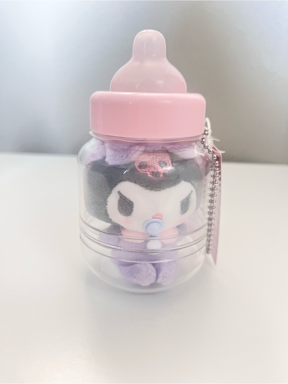 Sanrio Kuromi Mascot Holder Stardust Baby Bottle Pink & Purple